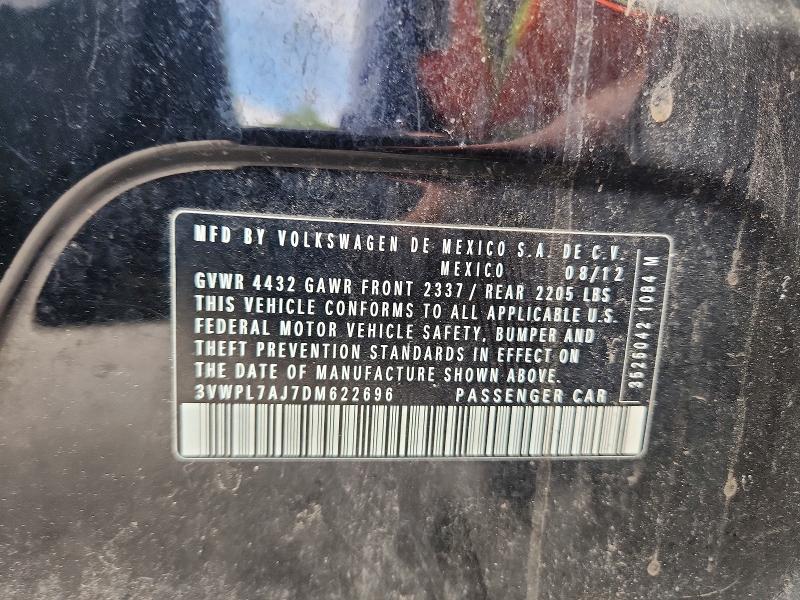 Продаж на аукціоні авто 2013 Volkswagen Jetta, vin: 3VWPL7AJ7DM622696, номер лоту: 55789716