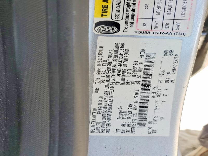 2016 Ford Fiesta მანქანა იყიდება აუქციონზე, vin: 3FADP4AJ7GM103196, აუქციონის ნომერი: 57564326