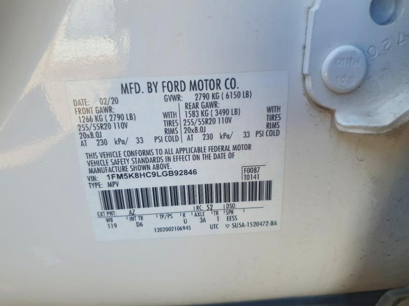 Aukcja sprzedaży 2020 Ford Explorer, vin: 1FM5K8HC9LGB92846, numer aukcji: 58326086