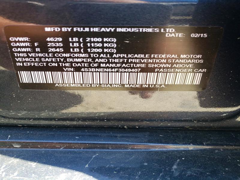 Продаж на аукціоні авто 2015 Subaru Legacy, vin: 4S3BNEN64F3049407, номер лоту: 56055236