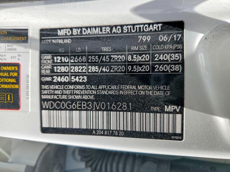 Продажа на аукционе авто 2018 Mercedes-benz Glc, vin: WDC0G6EB3JV016281, номер лота: 58142096