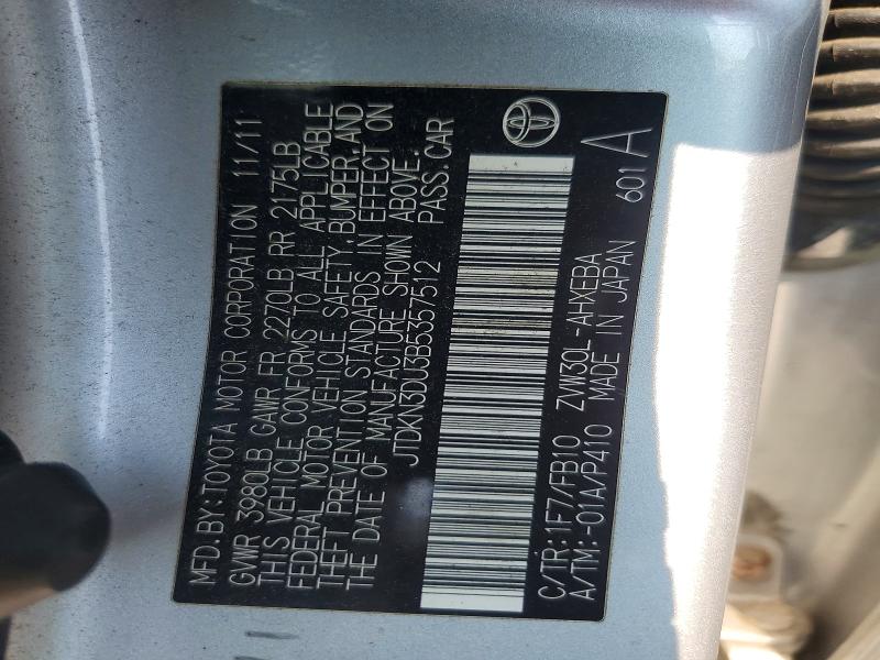 Продаж на аукціоні авто 2011 Toyota Prius, vin: JTDKN3DU3B5357512, номер лоту: 95587045