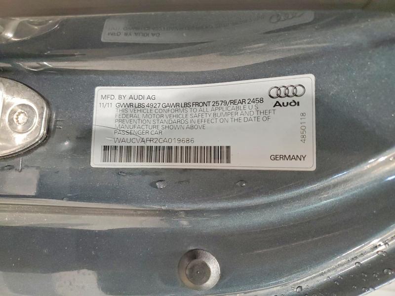 Aukcja sprzedaży 2012 Audi S5, vin: WAUCVAFR2CA019686, numer aukcji: 57644286