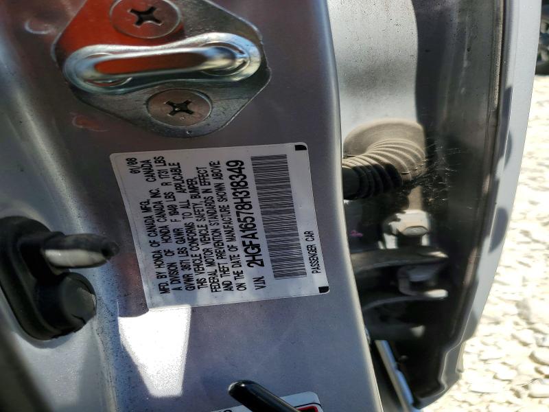 2008 Honda Civic მანქანა იყიდება აუქციონზე, vin: 2HGFA16578H318349, აუქციონის ნომერი: 58128046