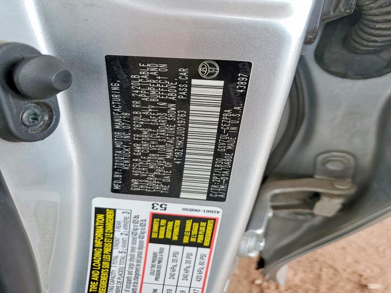 Продаж на аукціоні авто 2018 Toyota Camry, vin: 4T1BZ1HK2JU019763, номер лоту: 58811386
