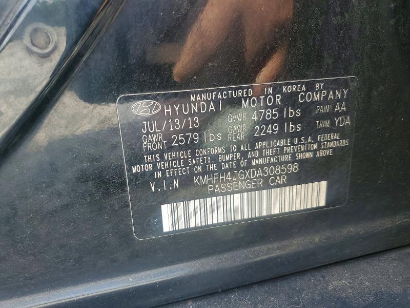 Продажа на аукционе авто 2013 Hyundai Azera, vin: KMHFH4JGXDA308598, номер лота: 57441466