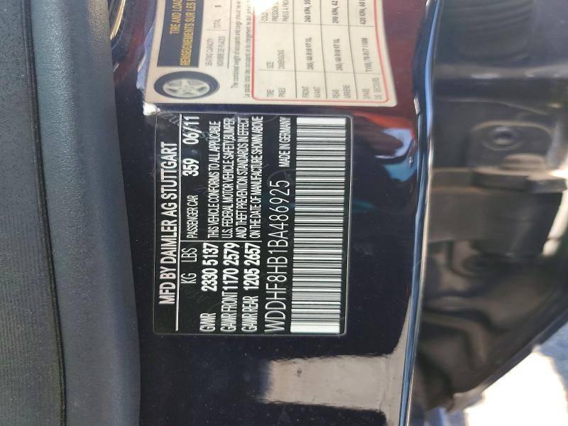 Aukcja sprzedaży 2011 Mercedes-benz E, vin: WDDHF8HB1BA486925, numer aukcji: 57468016