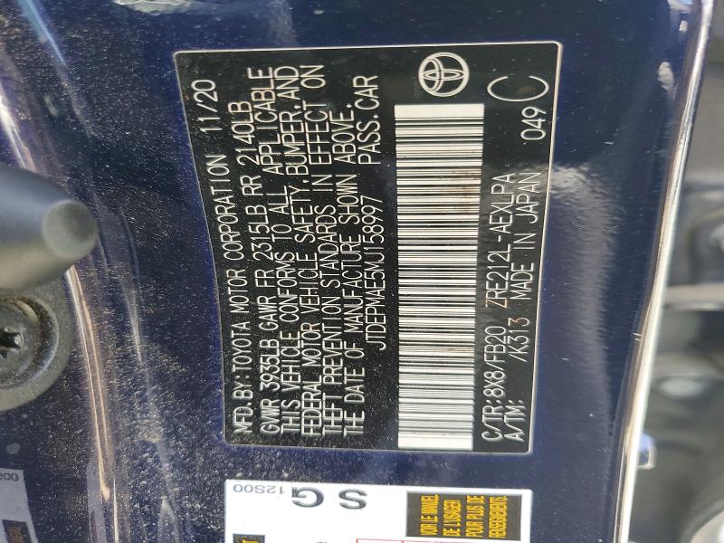 2021 Toyota Corolla მანქანა იყიდება აუქციონზე, vin: JTDEPMAE5MJ158997, აუქციონის ნომერი: 57831116