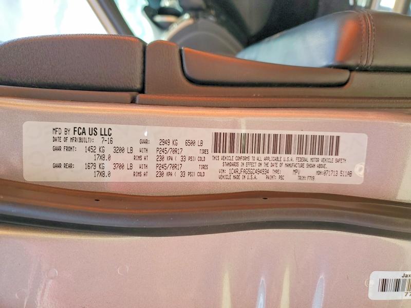 Продаж на аукціоні авто 2016 Jeep Grand Cherokee, vin: 1C4RJFAG5GC494934, номер лоту: 56707956