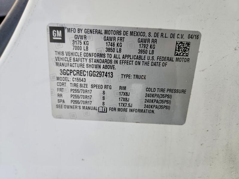 Aukcja sprzedaży 2016 Chevrolet Silverado, vin: 3GCPCREC1GG297413, numer aukcji: 56544316