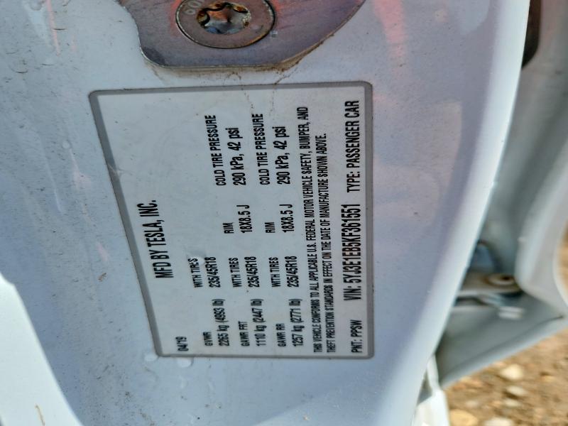 55799226 :رقم المزاد ، 5YJ3E1EB5KF361551 vin ، 2019 Tesla Model 3 مزاد بيع
