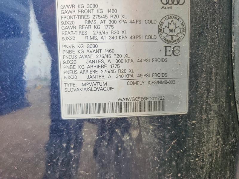 Продажа на аукционе авто 2015 Audi Q7, vin: WA1WGCFE6FD011722, номер лота: 56993746