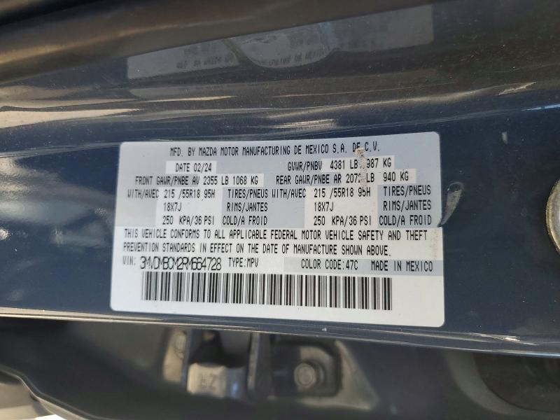 58063886 :رقم المزاد ، 3MVDMBCM2RM664728 vin ، 2024 Mazda Cx-30 مزاد بيع