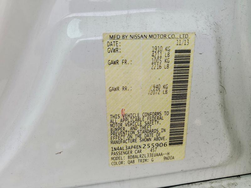 Aukcja sprzedaży 2014 Nissan Altima, vin: 1N4AL3AP4EN255906, numer aukcji: 58654656