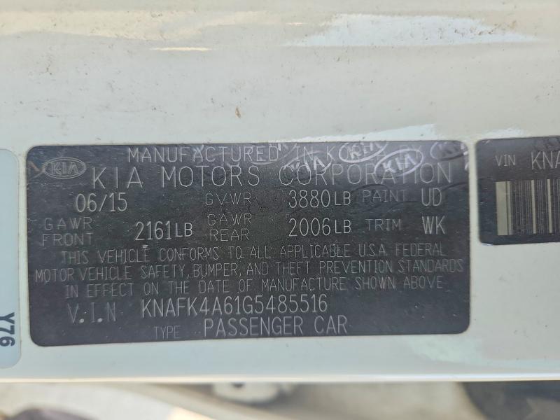 Продаж на аукціоні авто 2016 Kia Forte, vin: KNAFK4A61G5485516, номер лоту: 58448436