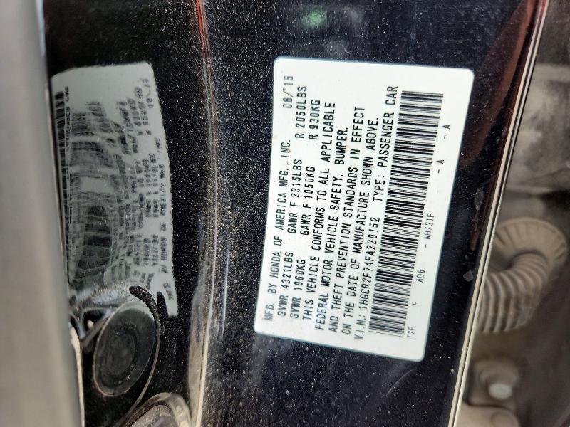 Продажа на аукционе авто 2015 Honda Accord, vin: 1HGCR2F74FA220152, номер лота: 57534946