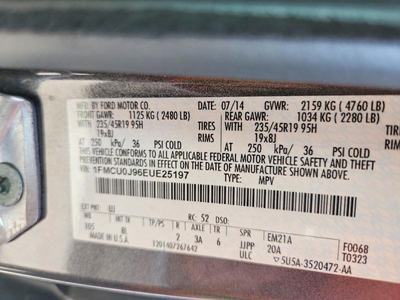 57890856 :رقم المزاد ، 1FMCU0J96EUE25197 vin ، 2014 Ford Escape مزاد بيع