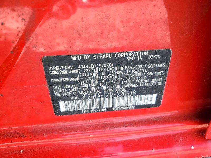 Продажа на аукционе авто 2021 Subaru Crosstrek, vin: JF2GTAEC4MH220538, номер лота: 55137926