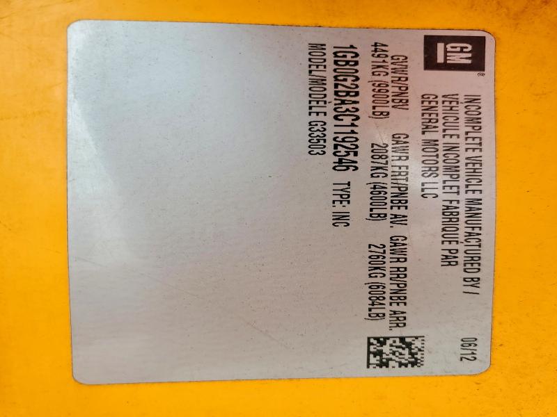 Продажа на аукционе авто 2012 Thomas Minotour G3500, vin: 1GB0G2BA3C1192546, номер лота: 53995556