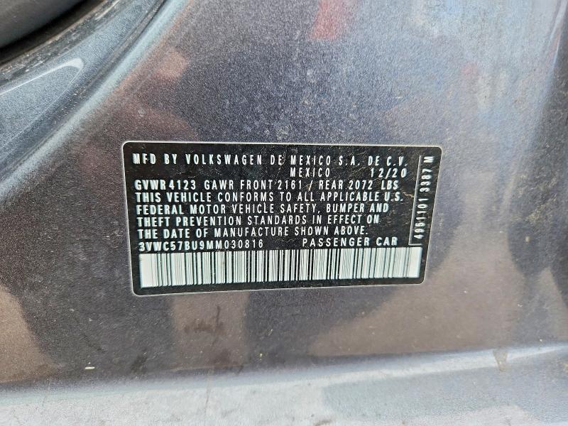 Aukcja sprzedaży 2021 Volkswagen Jetta, vin: 3VWC57BU9MM030816, numer aukcji: 57715336