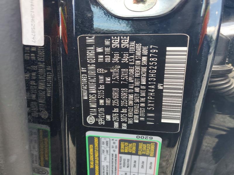 Продажа на аукционе авто 2017 Kia Sorento, vin: 5XYPH4A13HG258797, номер лота: 57343756