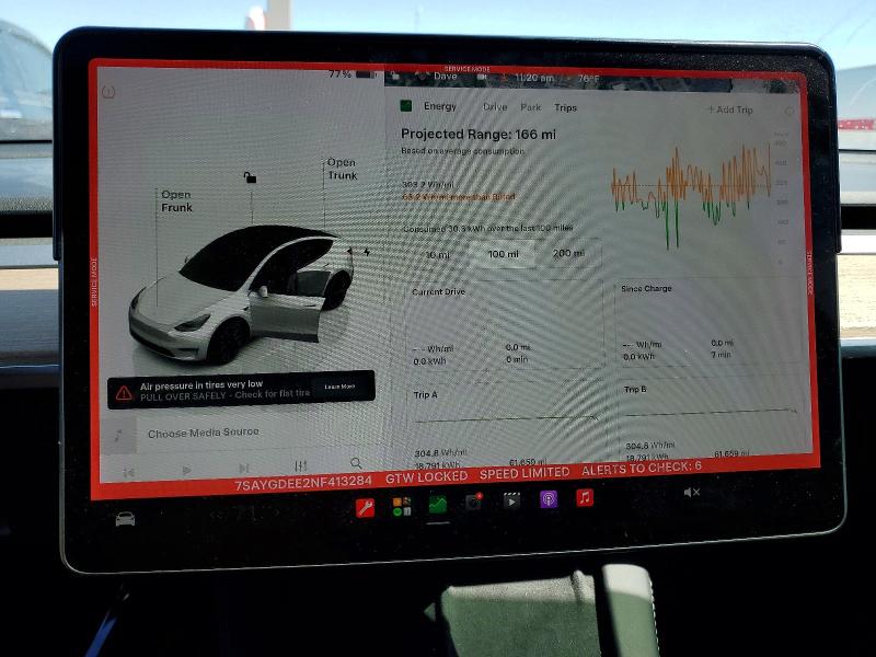 Auction sale of the 2022 Tesla Model Y, vin: 7SAYGDEE2NF413284, lot number: 58672286
