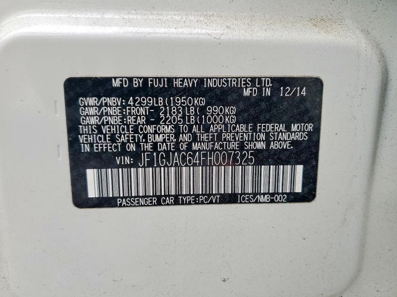 Продажа на аукционе авто 2015 Subaru Impreza, vin: JF1GJAC64FH007325, номер лота: 57659626