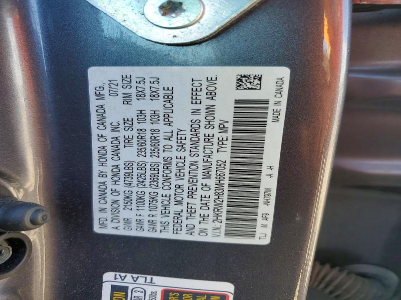 Aukcja sprzedaży 2021 Honda Cr-v, vin: 2HKRW2H83MH667052, numer aukcji: 57053566