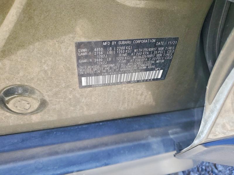 58440986 :رقم المزاد ، 4S4BTAFC1N3165127 vin ، 2022 Subaru Outback مزاد بيع