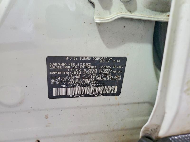 57263276 :رقم المزاد ، JF2SKADC1LH567550 vin ، 2020 Subaru Forester مزاد بيع