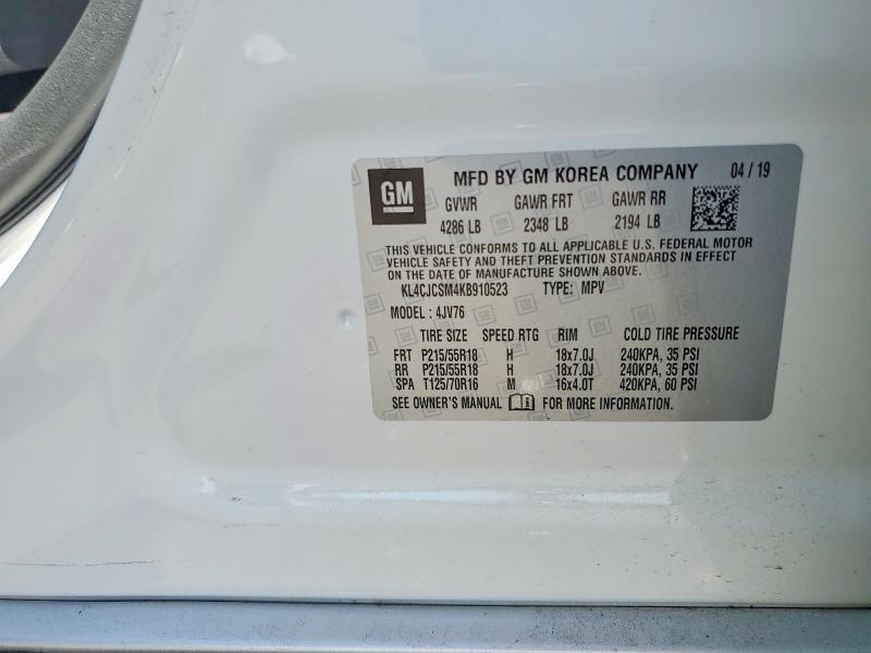 Продаж на аукціоні авто 2019 Buick Encore, vin: KL4CJCSM4KB910523, номер лоту: 56071366