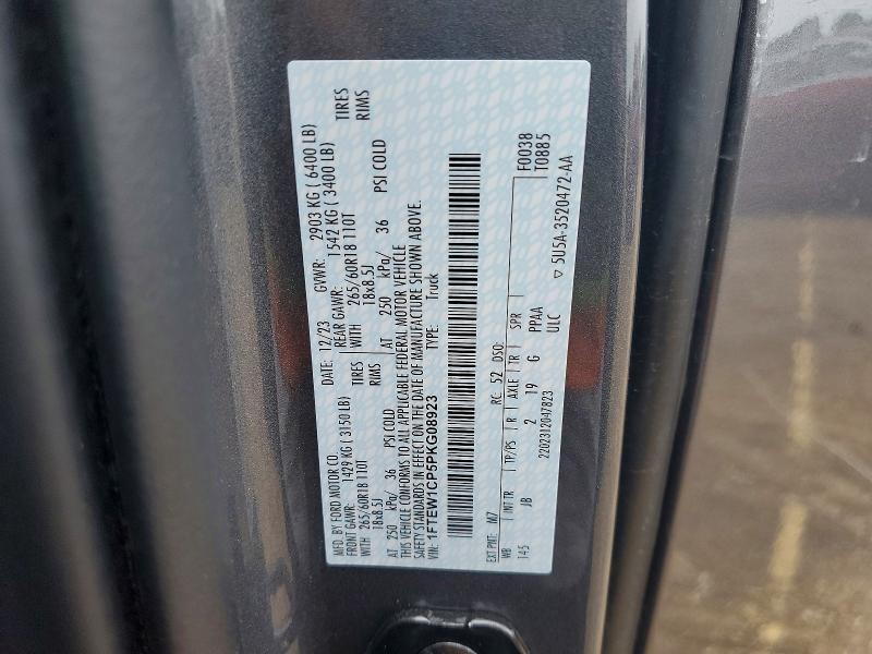 Auction sale of the 2023 Ford F150, vin: 1FTEW1CP5PKG08923, lot number: 56061406