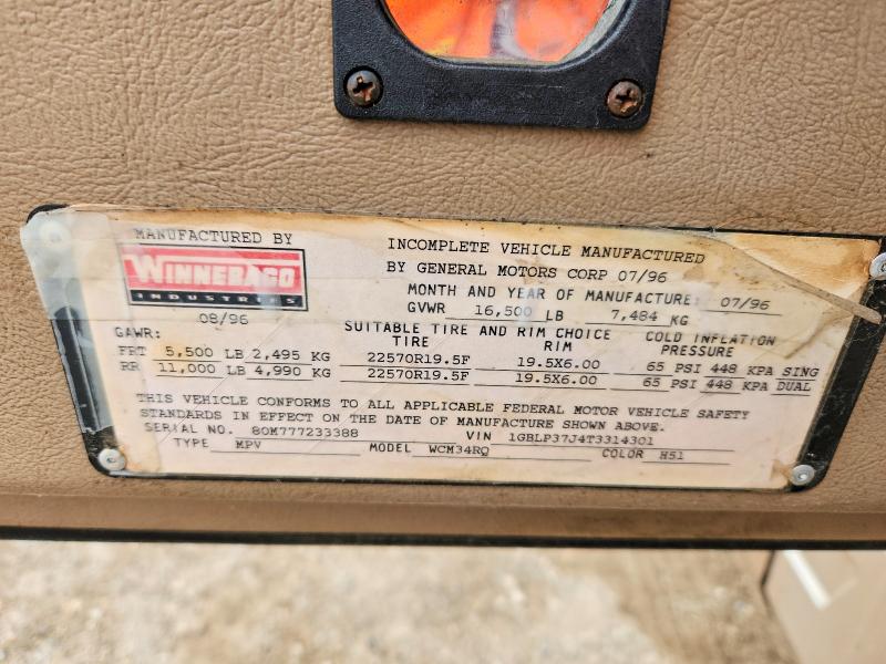 Aukcja sprzedaży 1997 Winnibago Recreational Vehicle (rv), vin: 1GBLP37J4T3314301, numer aukcji: 58614766