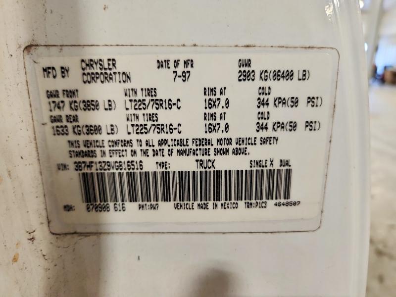 56873516 :رقم المزاد ، 3B7HF13Z9VG816516 vin ، 1997 Dodge Ram 1500 مزاد بيع