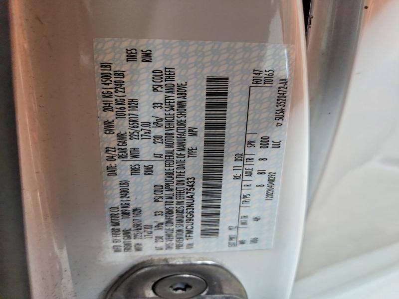 Продажа на аукционе авто 2022 Ford Escape, vin: 1FMCU9G63NUA75433, номер лота: 57852816