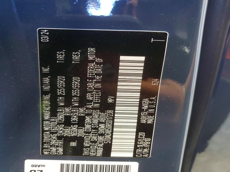 Продаж на аукціоні авто 2024 Toyota Grand Highlander Hybrid, vin: 5TDACAB50RS017238, номер лоту: 55774146