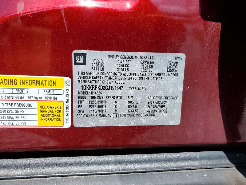 Продаж на аукціоні авто 2016 Gmc Acadia, vin: 1GKKRPKD3GJ191347, номер лоту: 57396266