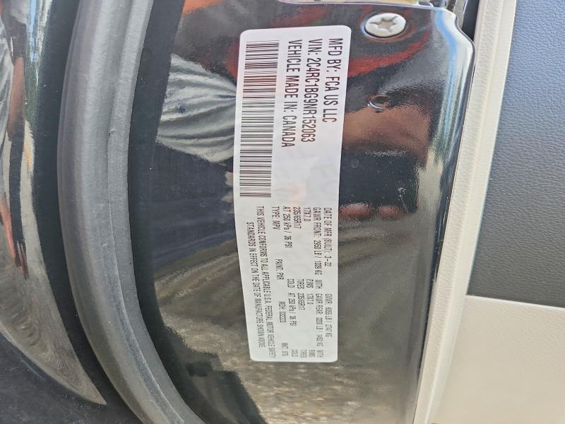 57865176 :رقم المزاد ، 2C4RC1BG9NR152063 vin ، 2022 Chrysler Pacifica مزاد بيع
