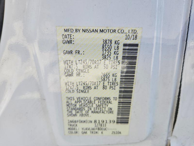 Aukcja sprzedaży 2018 Nissan Nv, vin: 1N6BF0KM3JN819139, numer aukcji: 55122846