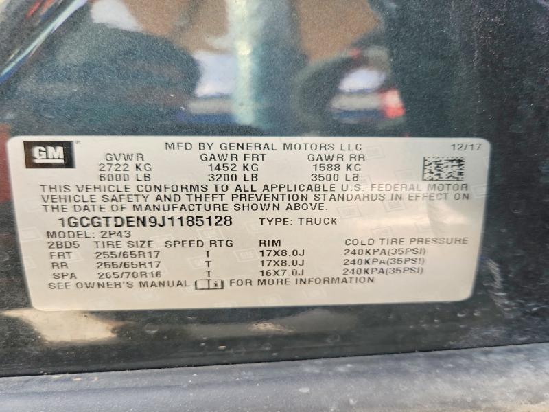Продажа на аукционе авто 2018 Chevrolet Colorado, vin: 1GCGTDEN9J1185128, номер лота: 56770516