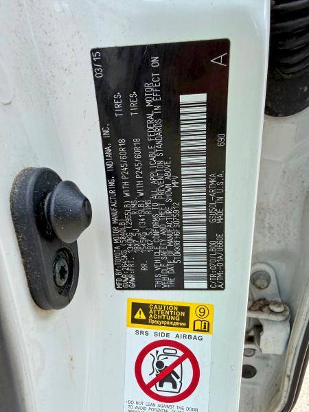 Продаж на аукціоні авто 2015 Toyota Highlander, vin: 5TDKKRFH6FS075912, номер лоту: 56706396