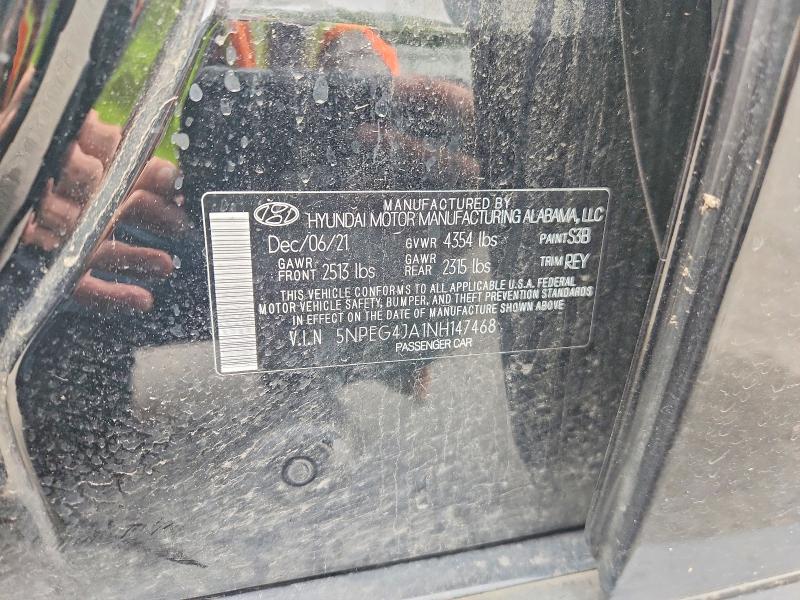 56416306 :رقم المزاد ، 5NPEG4JA1NH147468 vin ، 2022 Hyundai Sonata مزاد بيع
