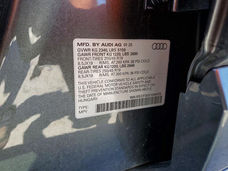 Aukcja sprzedaży 2025 Audi Q3, vin: WA1EECF30S1046476, numer aukcji: 55396616