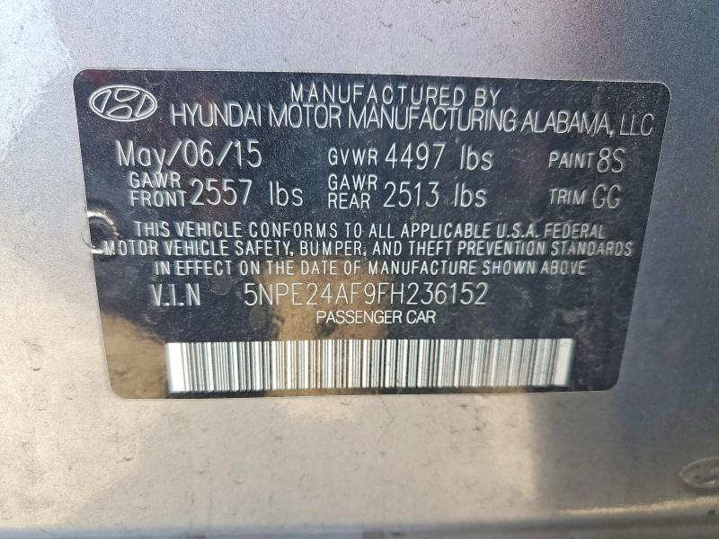 Продажа на аукционе авто 2015 Hyundai Sonata, vin: 5NPE24AF9FH236152, номер лота: 57330766