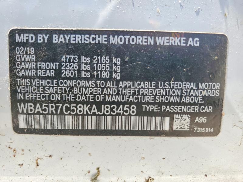 Продаж на аукціоні авто 2019 Bmw 330xi, vin: WBA5R7C58KAJ83458, номер лоту: 55857666