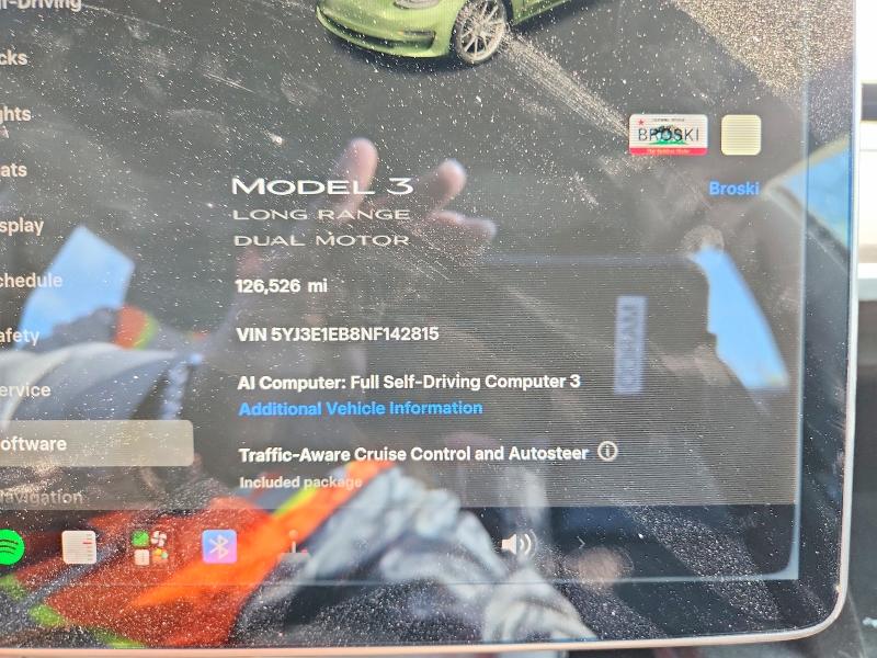 Продажа на аукционе авто 2022 Tesla Model 3, vin: 5YJ3E1EB8NF142815, номер лота: 57850066