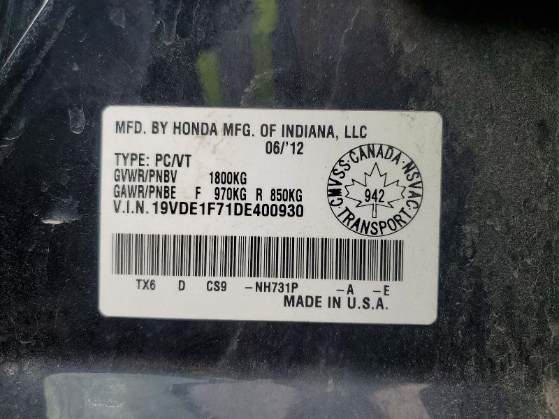 56781936 :رقم المزاد ، 19VDE1F71DE400930 vin ، 2013 Acura Ilx مزاد بيع