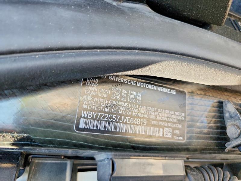Продажа на аукционе авто 2018 Bmw I3, vin: WBY7Z2C57JVE64819, номер лота: 57483836