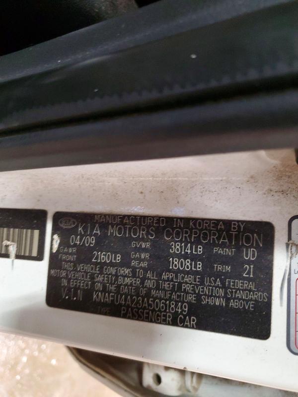 2010 Kia Forte მანქანა იყიდება აუქციონზე, vin: KNAFU4A23A5061849, აუქციონის ნომერი: 57492546