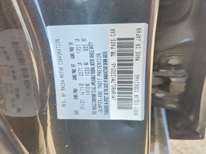 57034326 :رقم المزاد ، JM1BPBCL7M1330546 vin ، 2021 Mazda 3 مزاد بيع